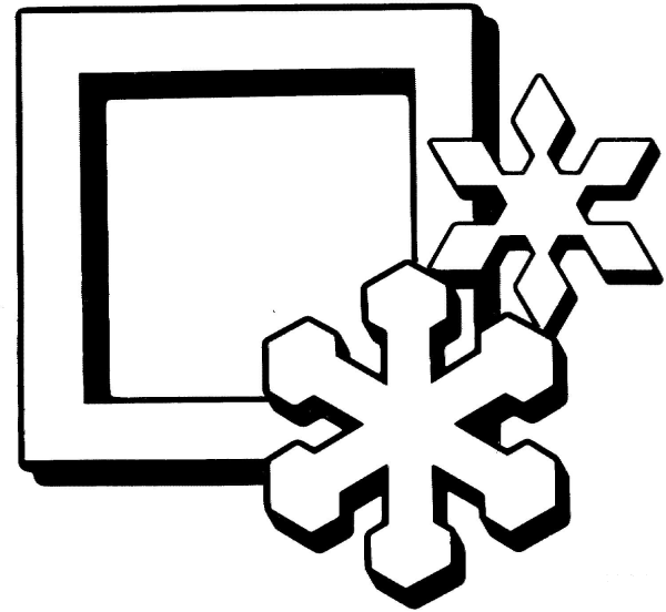 Square with snowflakes coloring page image