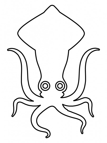 Squid Emoji coloring page image