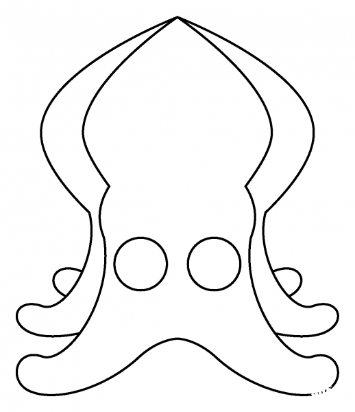 Squid Emoji coloring page image