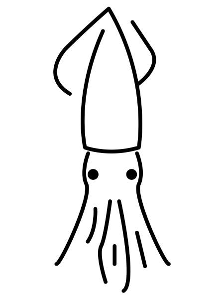 Squid Emoji coloring page image