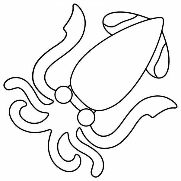 Squid Emoji coloring page image