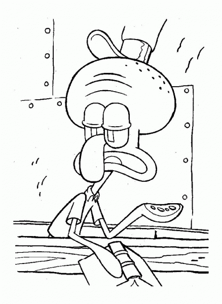 Squidward  coloring page image