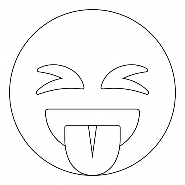 Squinting Face with Tongue coloring page image