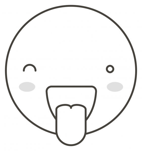 Squinting Face with Tongue coloring page image