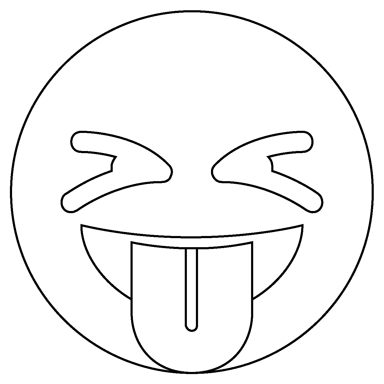 Squinting Face with Tongue Emoji coloring page - ColouringPages