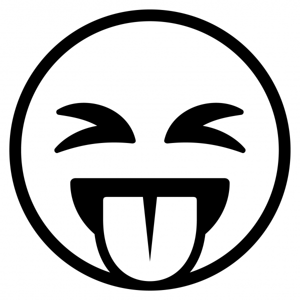 Squinting Face with Tongue Emoji coloring page image