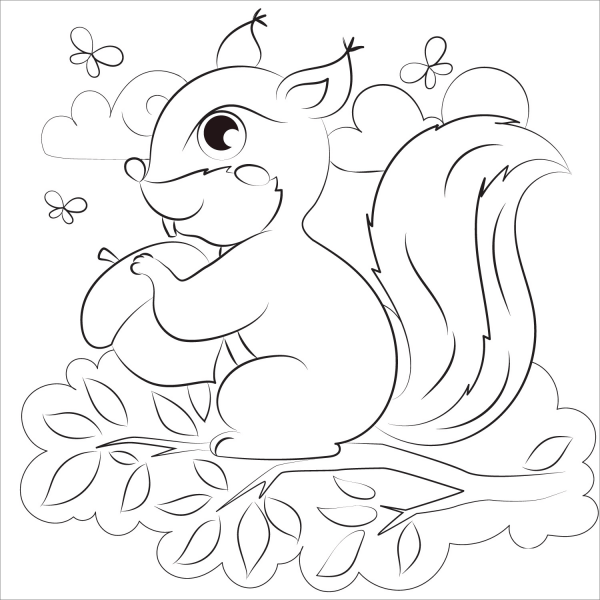 Squirrel coloring page image