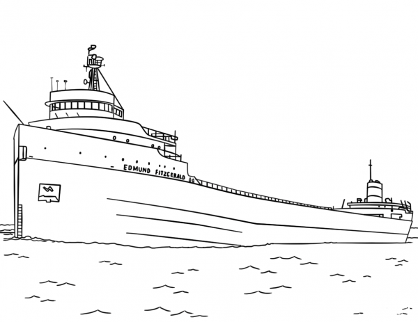 SS Edmund Fitzgerald coloring page image