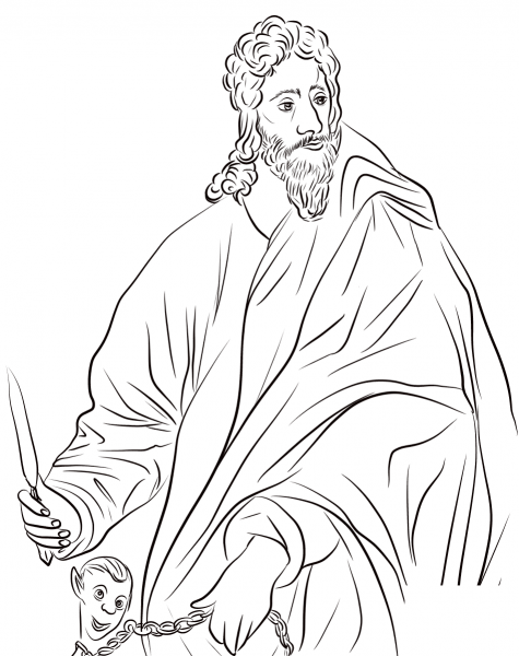 St. Bartholomew coloring page image