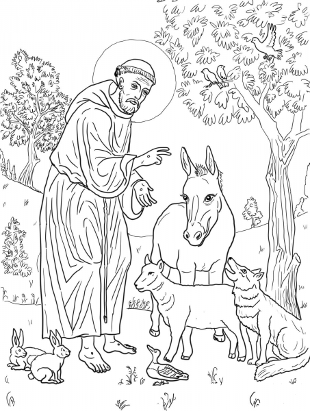 St. Francis of Assisi coloring page image