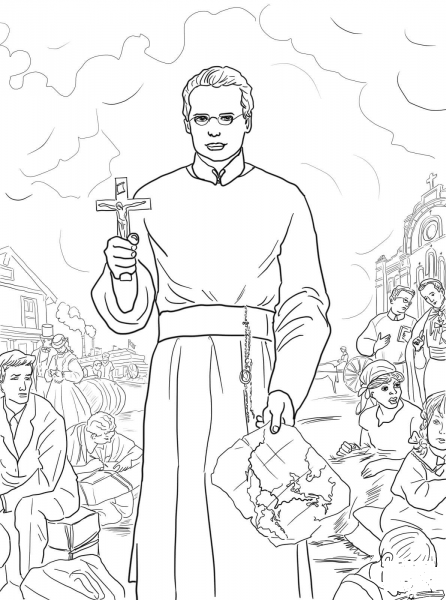 St. Francis Xavier coloring page image