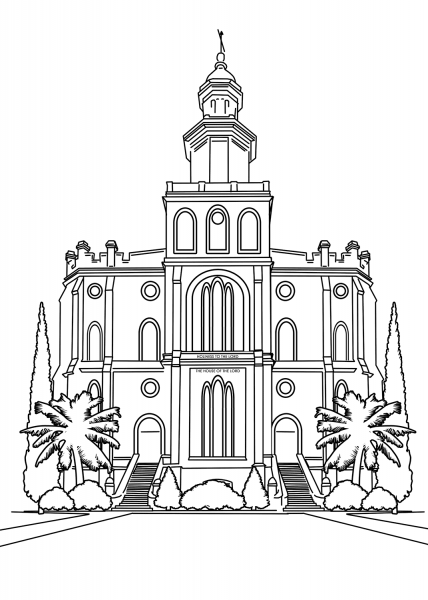 St. George Utah Temple coloring page image