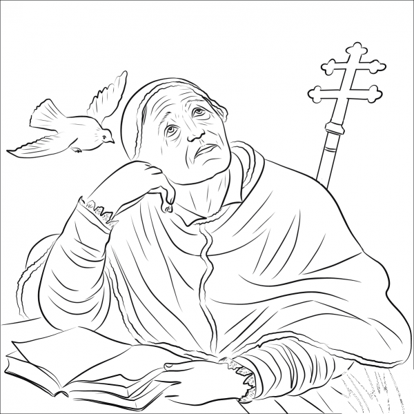 St. Gregory the Great coloring page image
