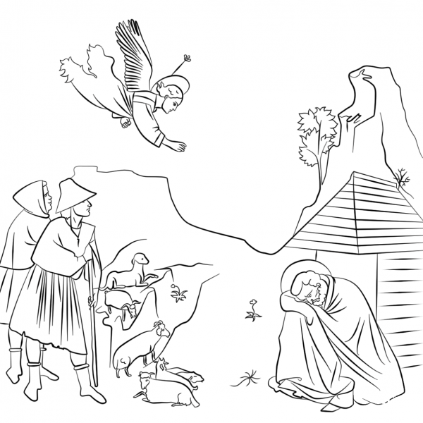 St. Joachim’s Dream by Giotto coloring page image