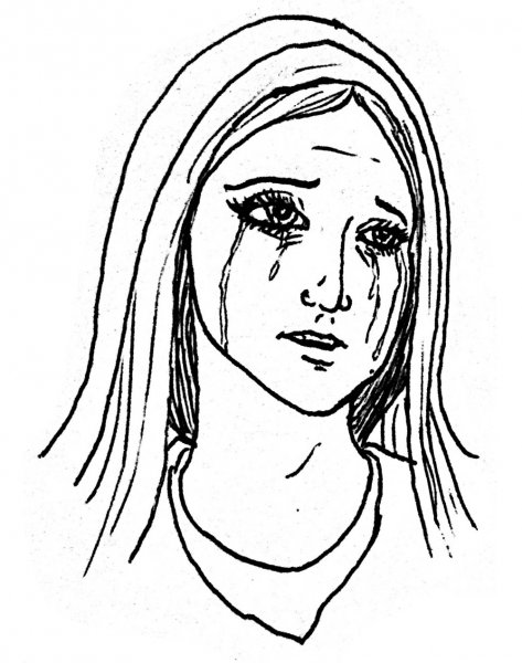 St. Mary Crying coloring page image