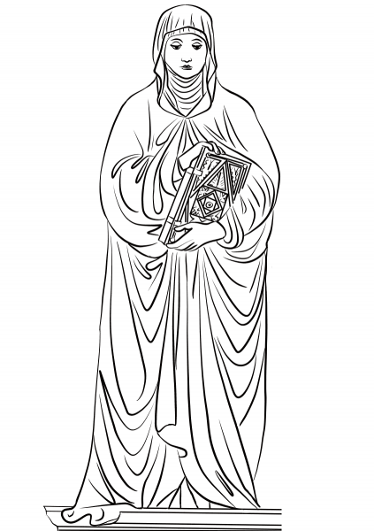 St. Monica coloring page image