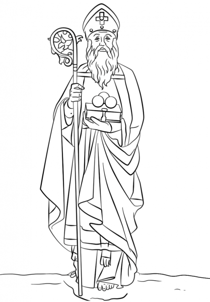 St. Nicholas coloring page image