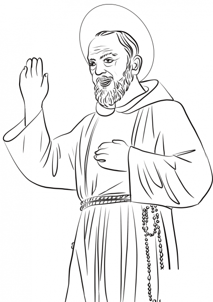 St. Padre Pio coloring page image