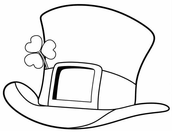St. Patrick Day Top Hat coloring page image