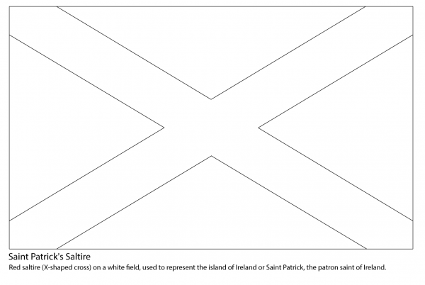 St. Patrick’s Saltire coloring page image
