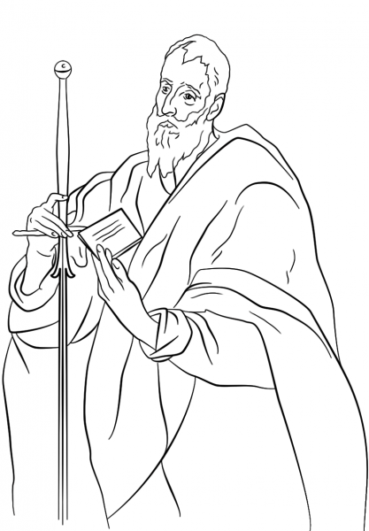St. Paul by El Greco coloring page image
