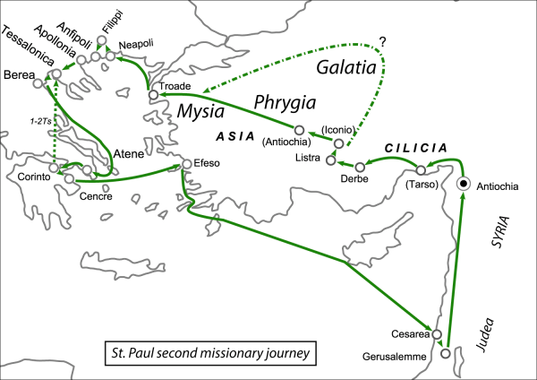 St Paul’s Second Missionary Journey coloring page image