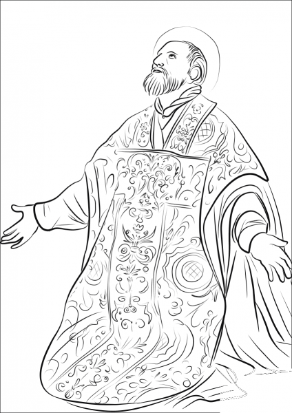 St.  Philip Neri coloring page image