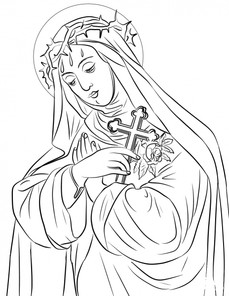St. Rose of Lima coloring page image