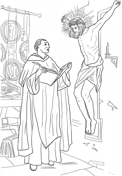 St. Thomas Aquinas coloring page image