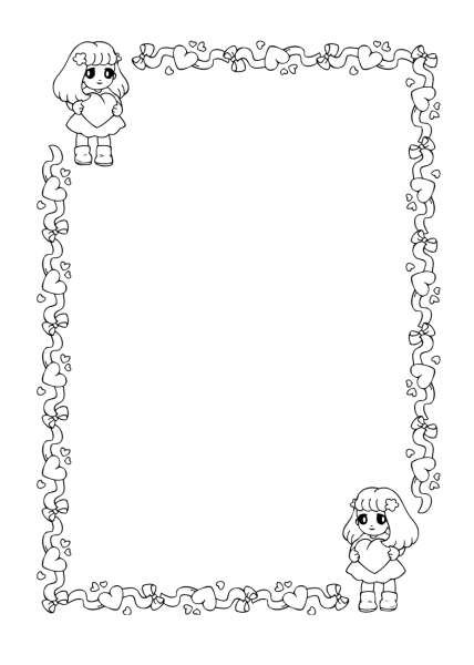 St. Valentine’s Day Frame coloring page image