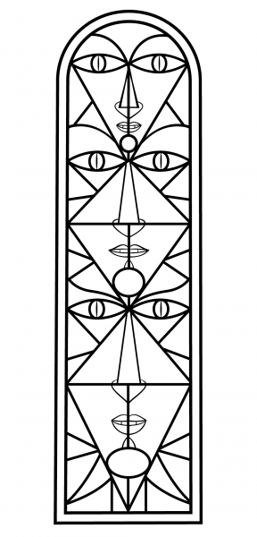 Stained Glass by Jean Cocteau coloring page image