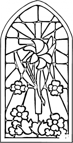Stained Glass Window  coloring page image