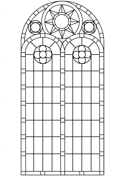 Stained Glass Window coloring page image