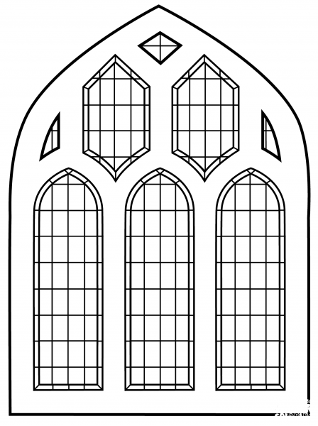 Stained Glass Window coloring page image