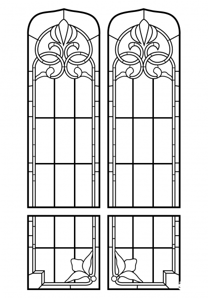 Stained Glass Windows coloring page image