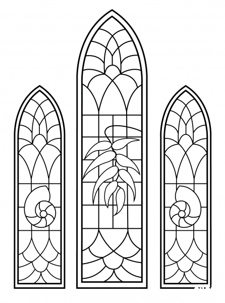 Stained Glass Windows from Wedding Chapel coloring page image