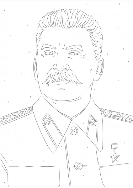 Stalin coloring page image