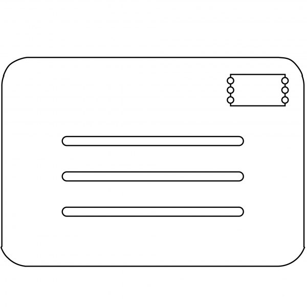 Stamped Envelope Emoji coloring page image
