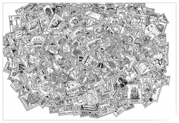 Stamps Doodle coloring page image