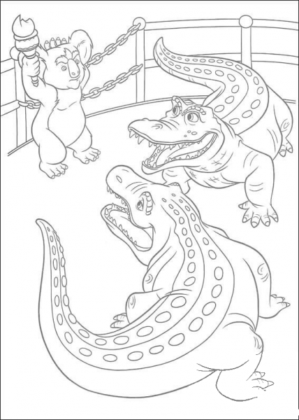 Stan And Carmine The Alligators Are Talking With Nigel  coloring page image