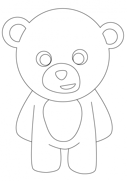 Standing Teddy Bear coloring page image