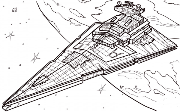 Star Destroyer coloring page image