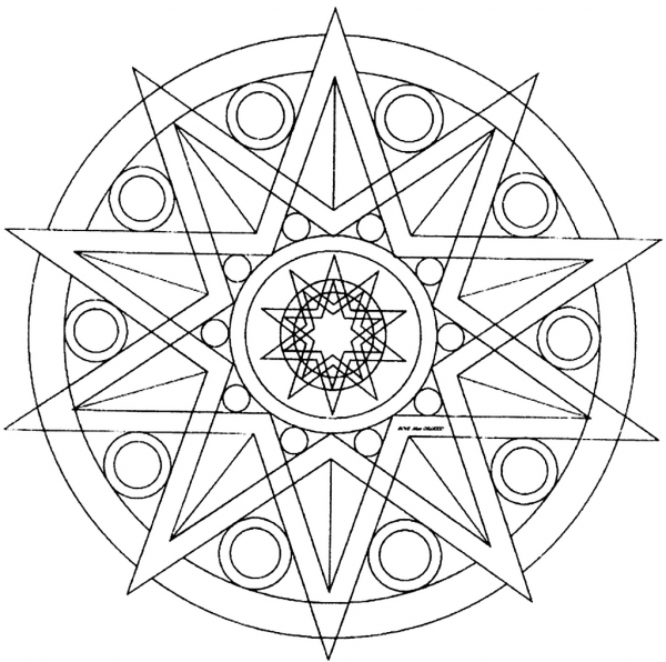 Star Mandala coloring page image