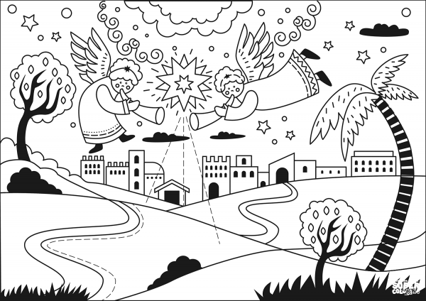 Star of Bethlehem coloring page image