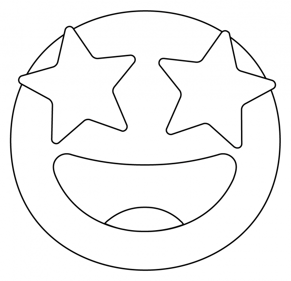 Star Struck Emoji coloring page image