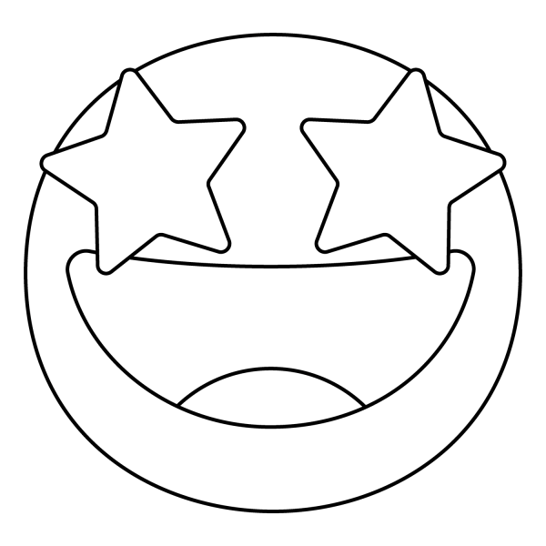 Star Struck Emoji coloring page image