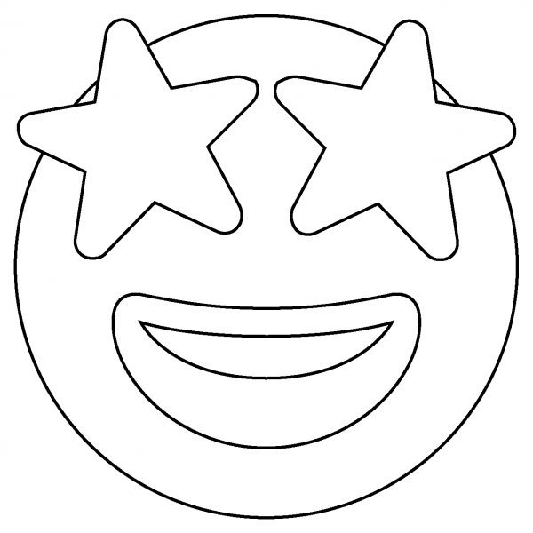 Star Struck Emoji coloring page image