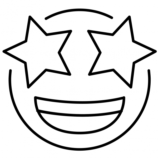 Star Struck Emoji coloring page image
