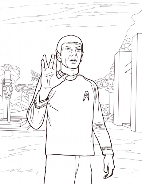 Star Trek Spock coloring page image