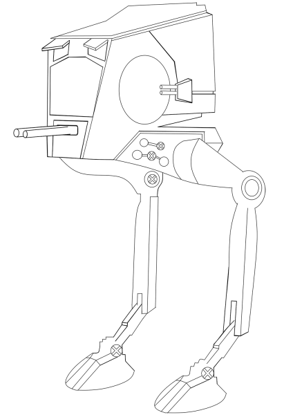 Star Wars AT-ST coloring page image
